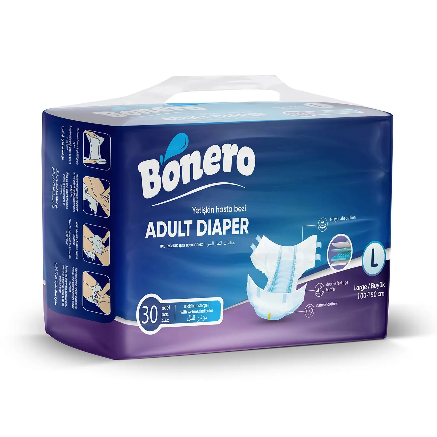 Adult Diapers 30 Pcs/Pack Medium Disposable diapers Adult Nappies Manufacturer From Turkey Hygiene Products