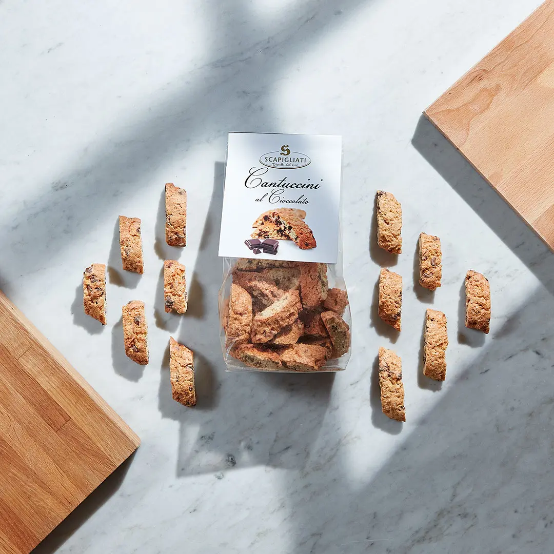 Итальянский шоколад cantucci и оранжевый Сделано в Италии от Scapigliati