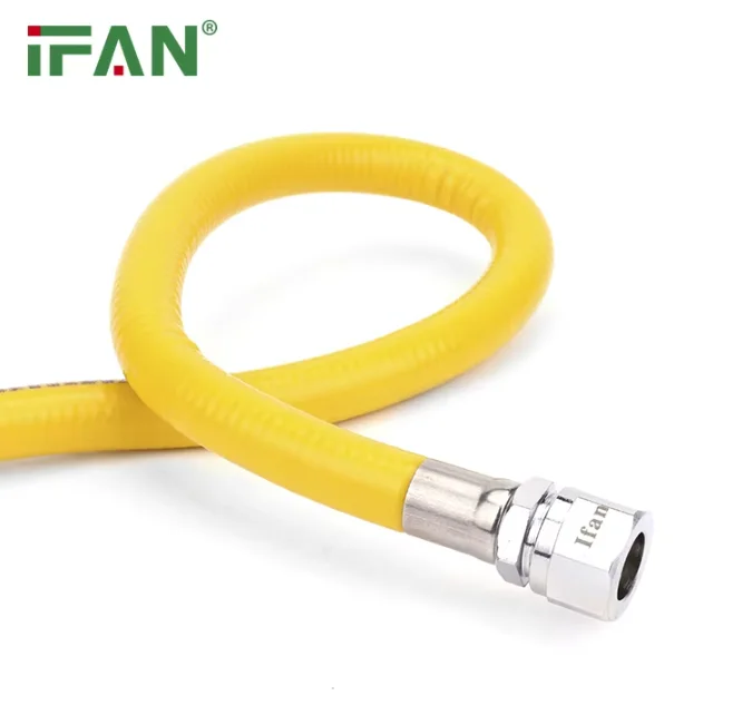 IFAN Custom High Quality Flexible Hose 13.5*0.2 Hoses Braided Flexible EN 1555 SS304 Steel Sleeve Gas Pipe Flexible Metal Hose
