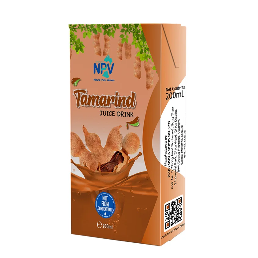 200ml Tamarind Fruit Juice by Vietnamese Beverage Manufacturer for Food and Beverage Distribution