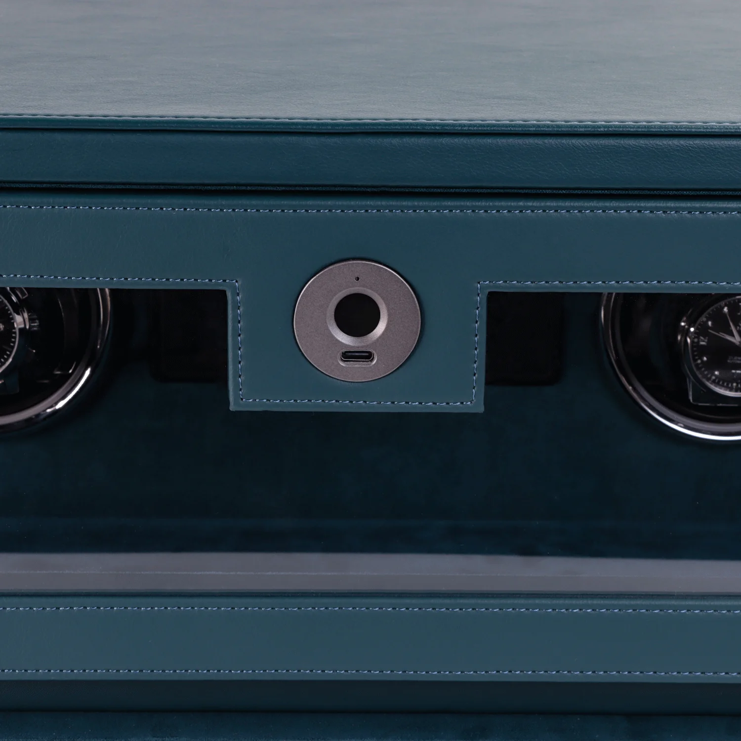 High-End Luxury Six-Watch Winder Green Microfiber Leather Safe Biometric Fingerprint Lock Durable Carbon Steel Frame Smart Box