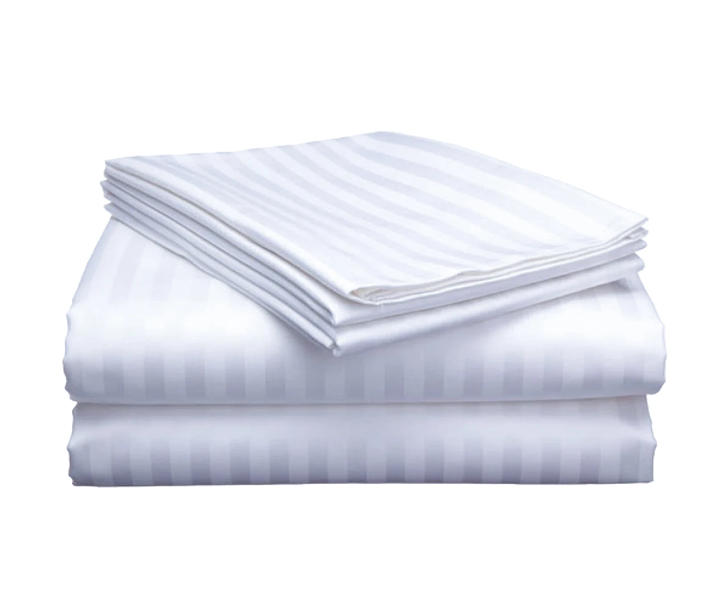 420 TC Striped Pure Cotton Bedsheet Premium White Striped Bed Sheet