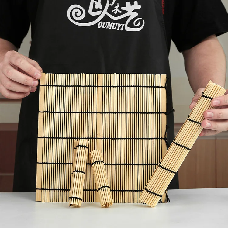 Newell Portable yellow skin sushi  curtain to make sushi tools  Custom bamboo curtain to make nori rice roll curtain sushi mat