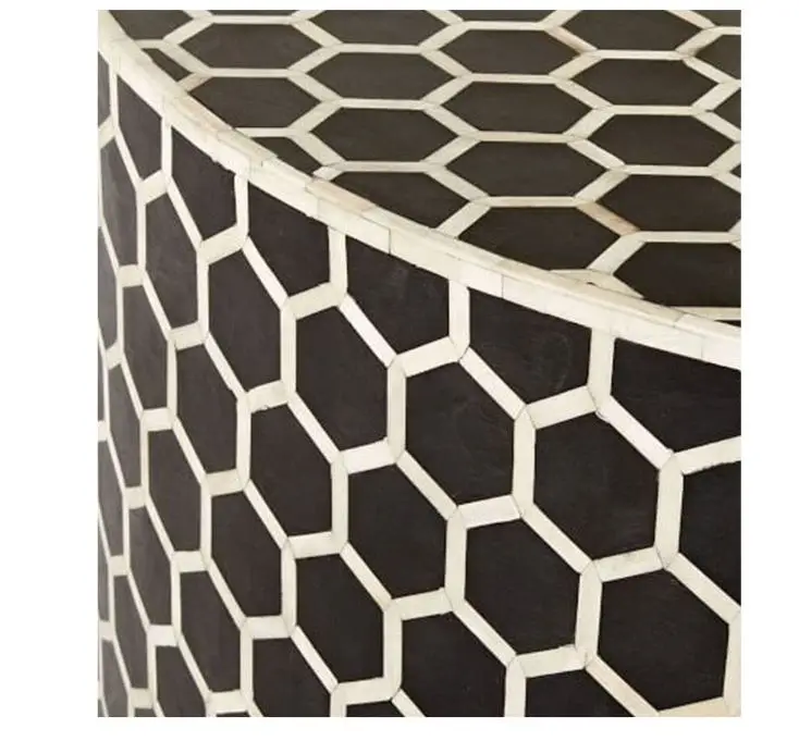 Black Color Modern Home Furnishing Decorative Accessories Mother of Pearl Inlay Furniture Wholesale Bone Inlay Coffee Table