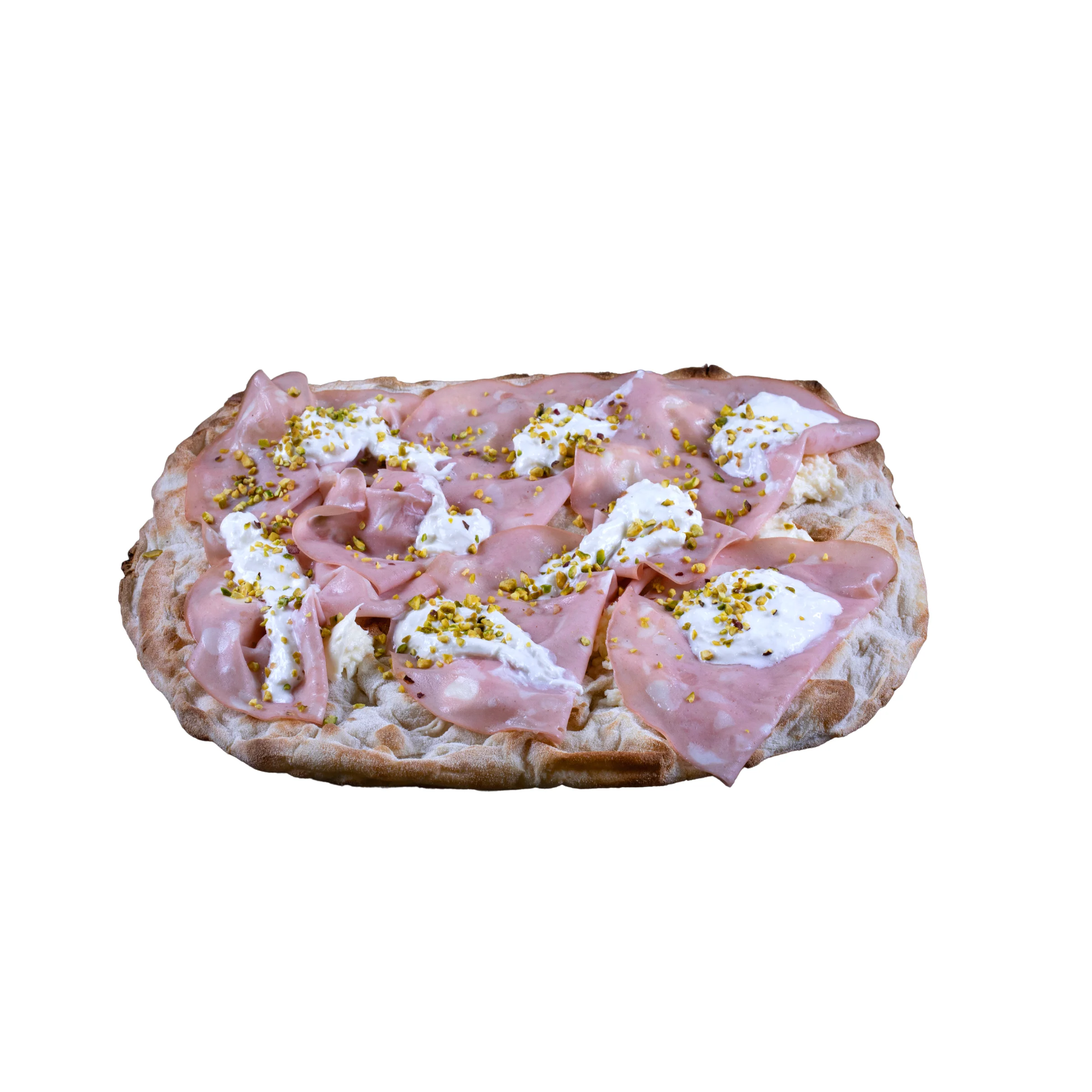 Precooked baked Multigrain oval pinsa base 34x24 cm 250 gr quality Italian food product to be garnished and baked in the oven