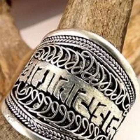 Tibetan Mantra Finger Rings