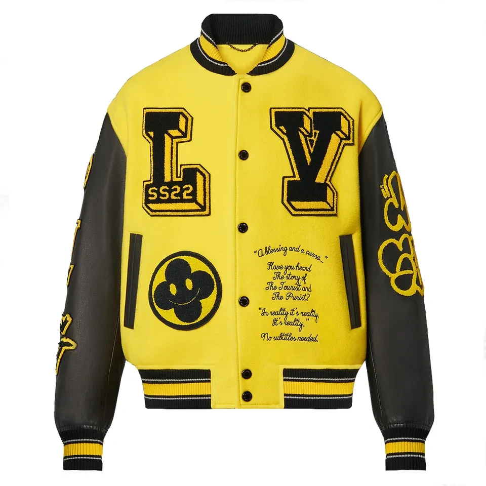 Custom size logo varsity jacket with chenille patches chic embroidery flight baseball letterman bomber jackets