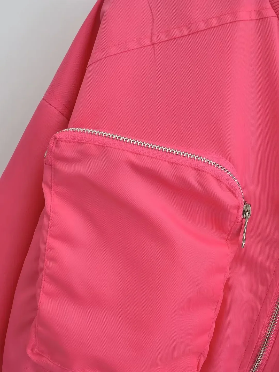 2024 Spring and Autumn street fashion High street trend club short zip jacket women