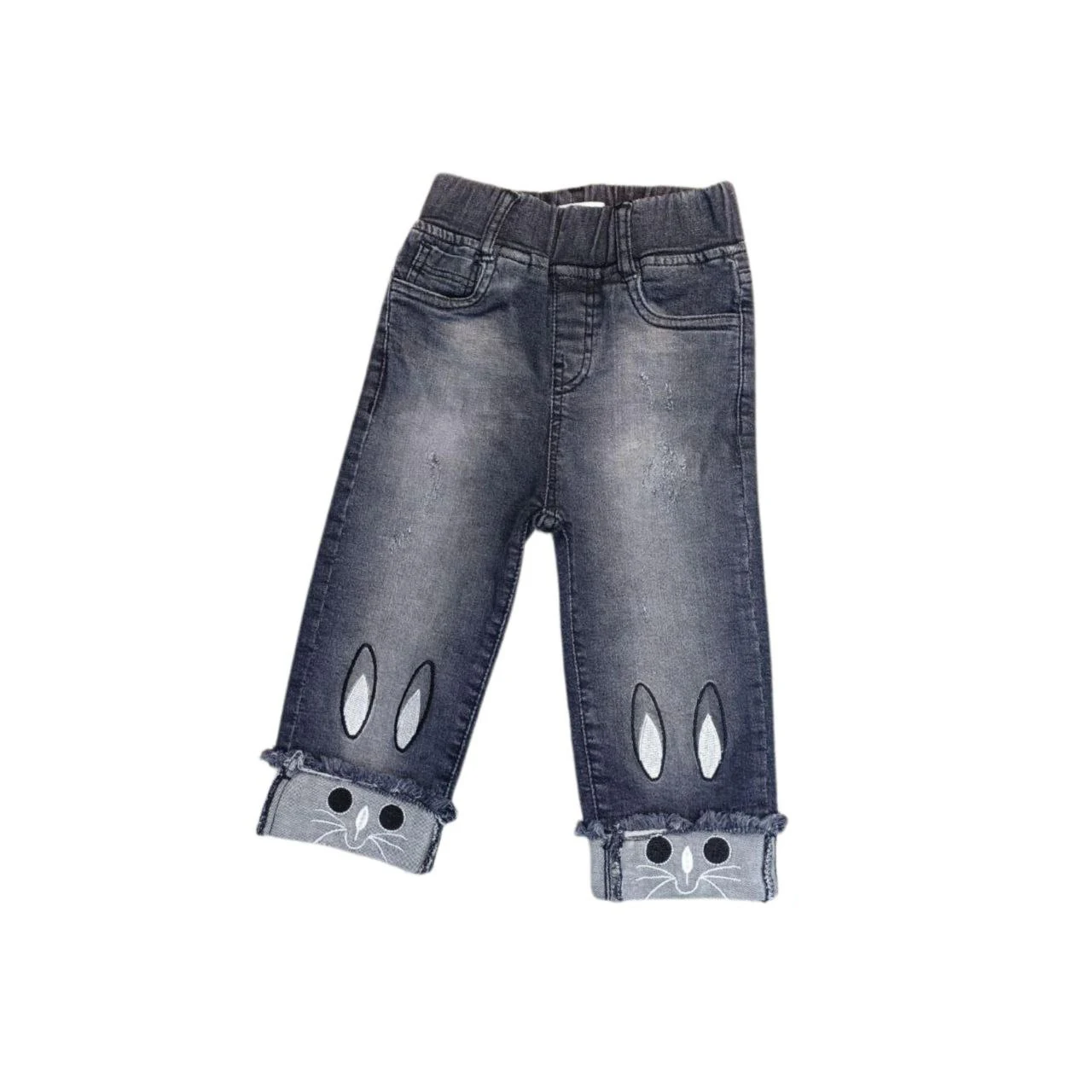 Girls Slim/Skinny Flared Long Pants in White Denim Spring Autumn Style Little Girl Casual Jeans with Wide Leg Straight Style