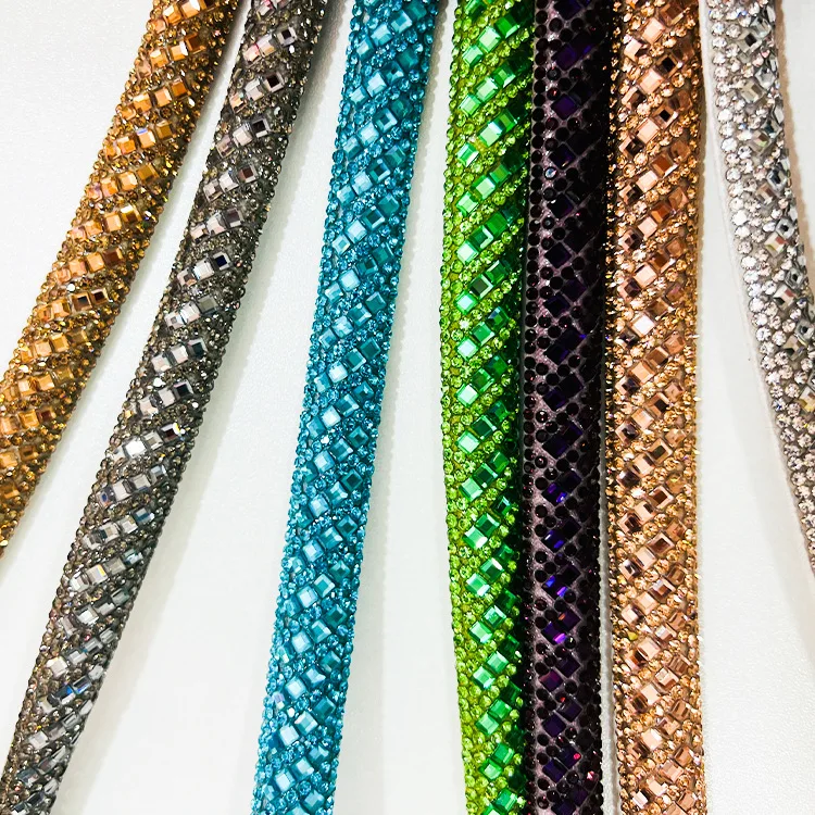 Tape DIY Accessories Half Round Rhinestone Bling Bling Colorful Trim Rhinestone Wholesale Stripe Glass 6mm Colors Shoes Crystal