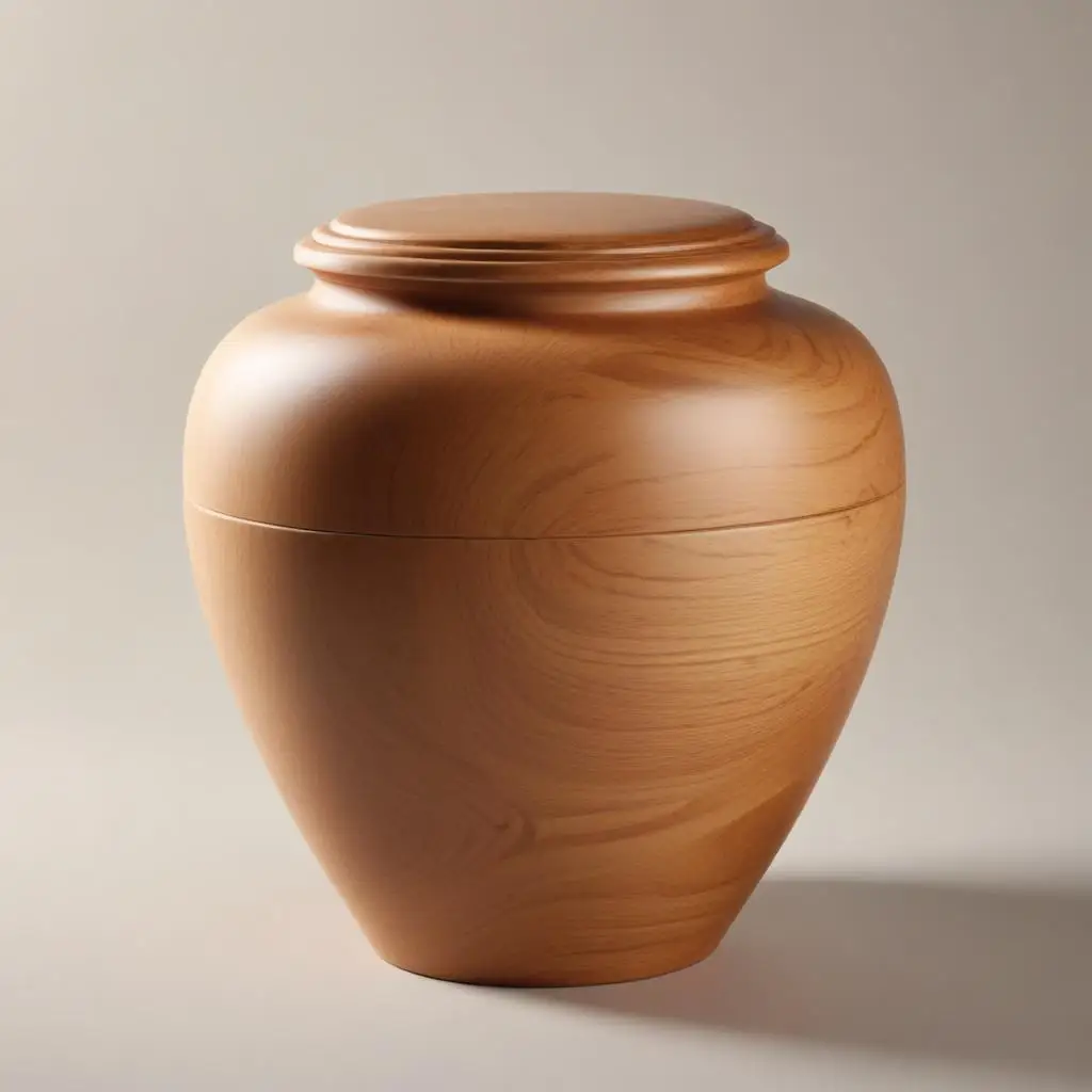 Affordable Price Cremation Urns with Solid Wooden Made Round Shaped Latest Designed Cremation Urns For Sale