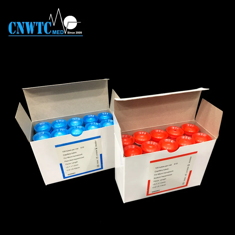 Red Kind Microhaematocrit Capillary Tubes with Heparin