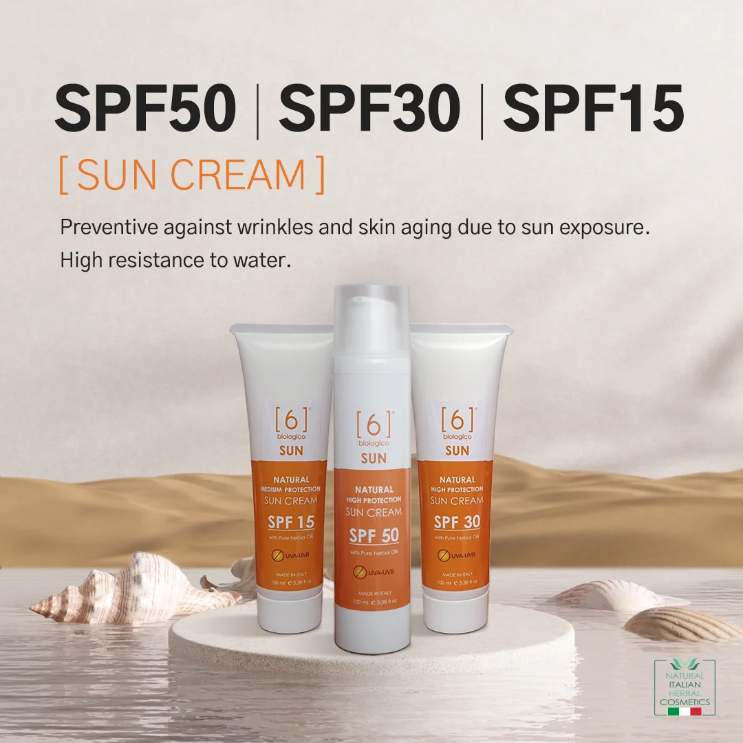 Herbal and Organic Sunscreen Lotion SPF 50 SPF 30 and SPF 15 - Various Scents Available - Made in Italy