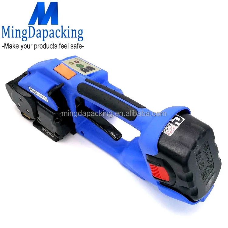 orgapack ort200 with Two Battery powered plastic strapping tool