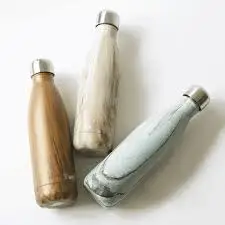 New Design Eco Friendly 500ml 750ml 1000ml Single Wall Wooden Flask Stainless Steel Water Bottle with Custom Logo