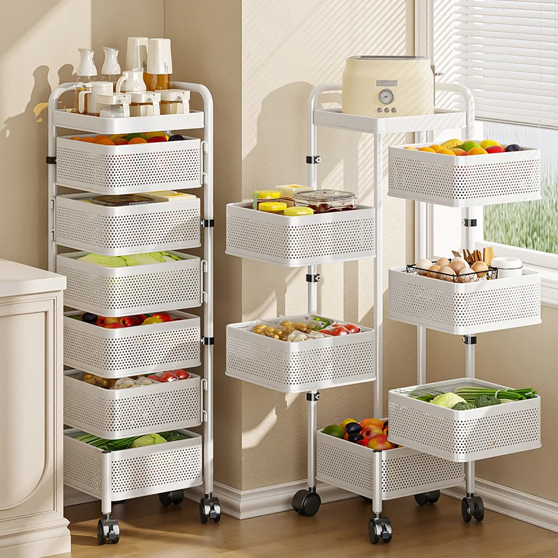 Wholesale Products Kitchen 6 Layer Rotatable And Detachable Large Capacity Fruit Vegetable Display Rack