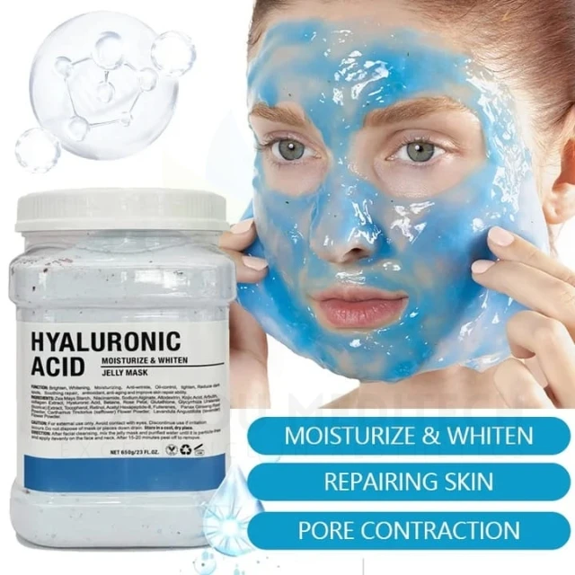 Hot Selling Customize Organic Hyaluronic Acid Hydro JellyMask Skin Whitening Anti Wrinkle Moisturizing Facial Powder FaceMask
