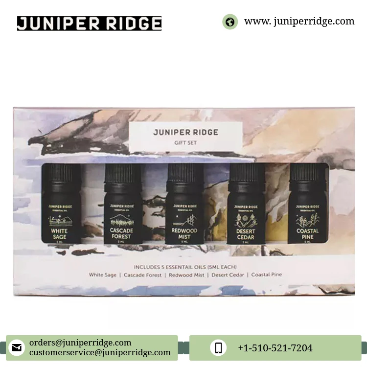 100% Pure and Organic Wonderful Combo Set of High Quality Natural Essential Oil 5 - Pack Gift Set for Sale