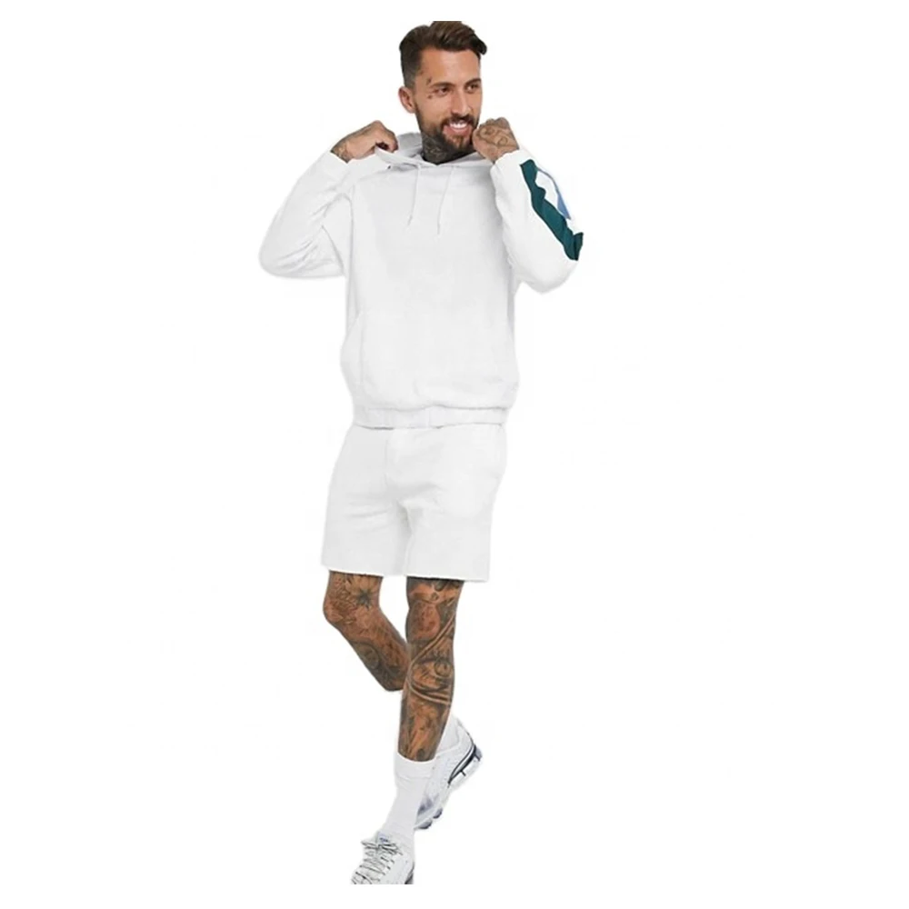 summer draw string hoodie running short Sets | Custom Summer gym lightweight cotton polyester Short Sets