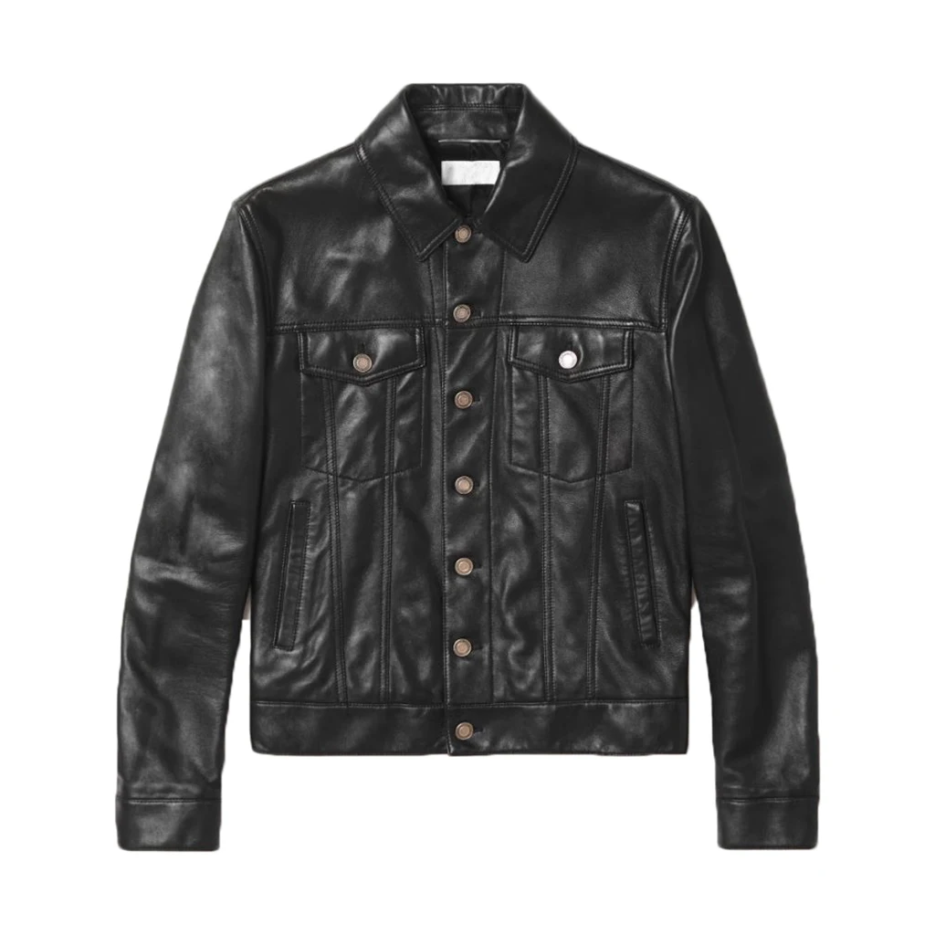 Genuine Best Quality Mens Slim Fit Classic Trucker Fashion motorcycle Leather Jacket High Street Moto Biker smart casual jackets