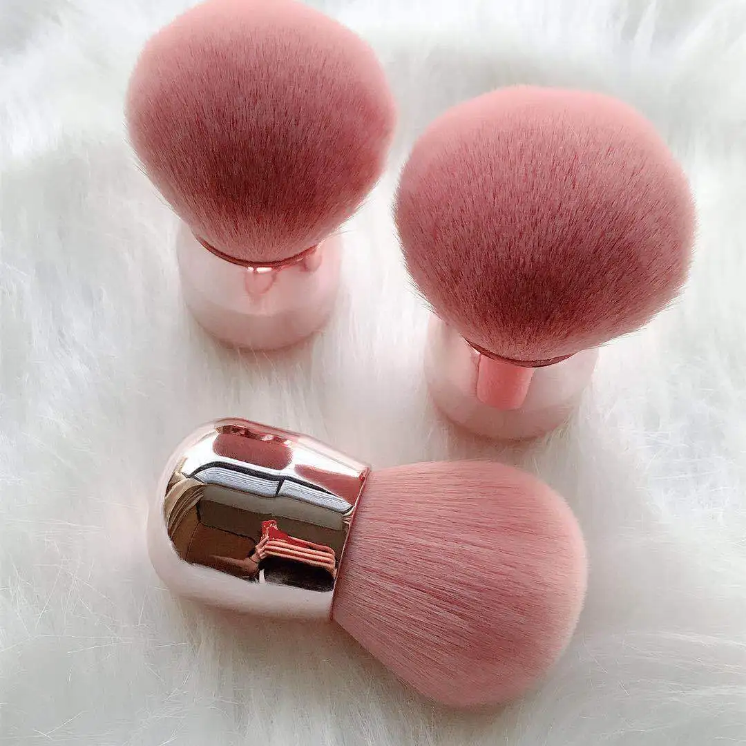 wholesale  super comfort Custom makeup brush single pink handle mushroom head makeup brush For blusher