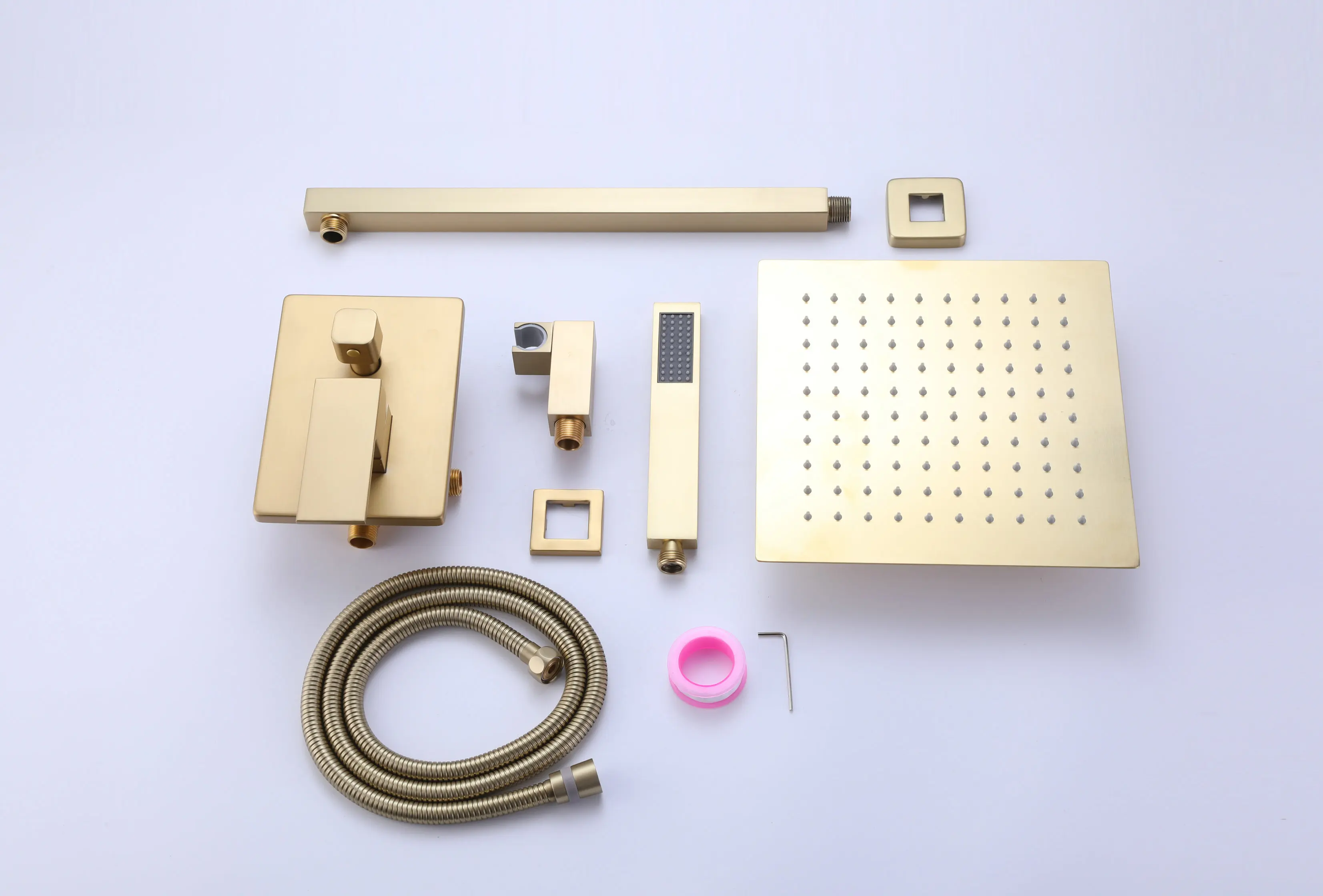 Smart Control Concealed Built-in 2-way Rainfall Shower Head Set Square with Hand Shower