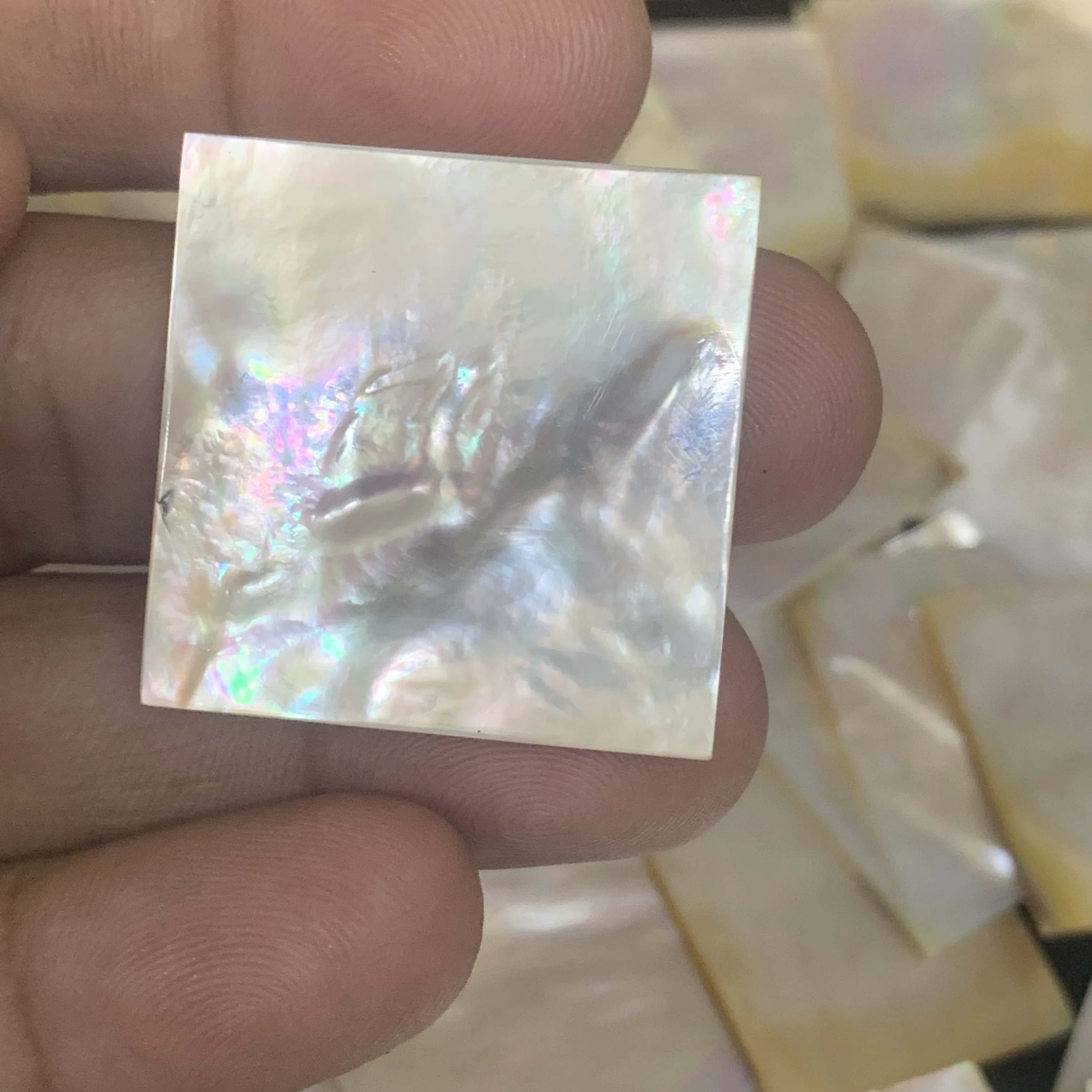 30x30 mm size Rainbow Stones Square Shape Loose Gemstone Natural Stone MOP Mother of Pearl