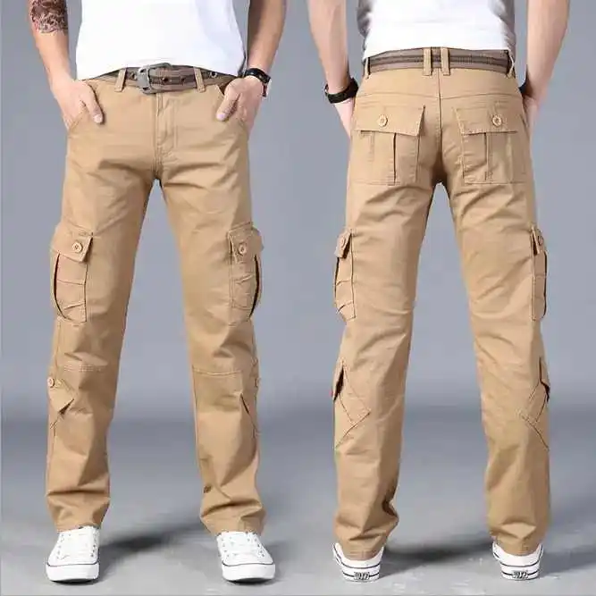 Streetwear Casual Straight Six Pocket Cargo | Unisex Solid Cargo Plain 100% Cotton | Custom Logo Printing Cargo Bulk Product