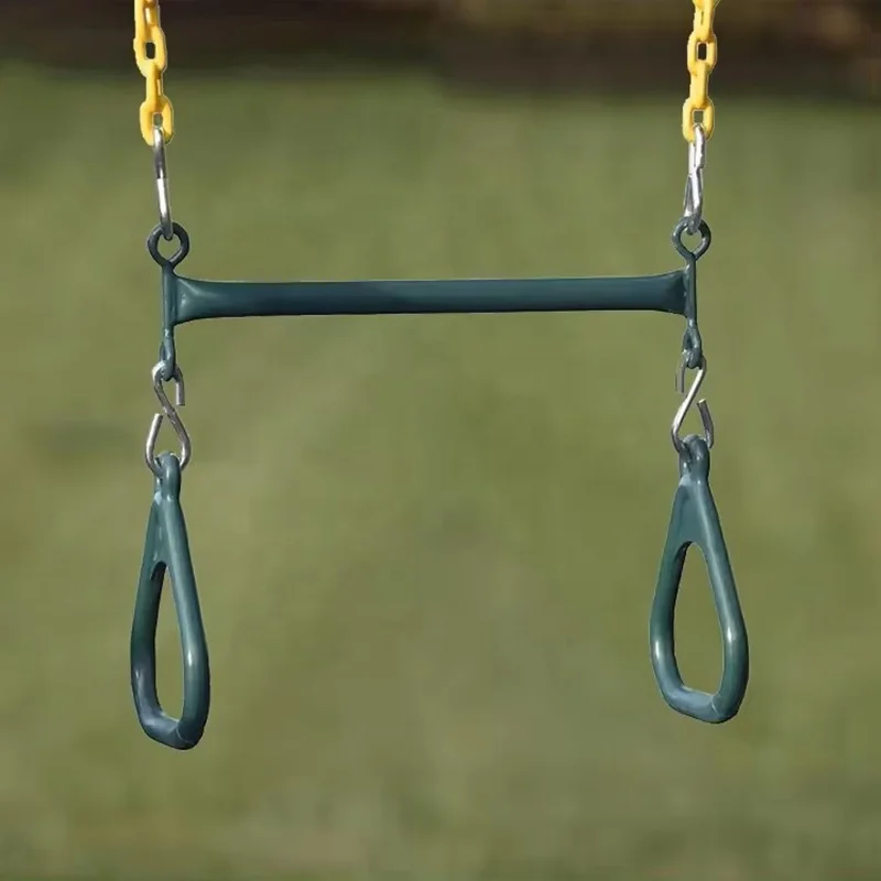 Hot Selling outdoor Kids Backyard Garden Trapeze Swing With Rings And Heavy Duty Chain outdoor Bar Swing