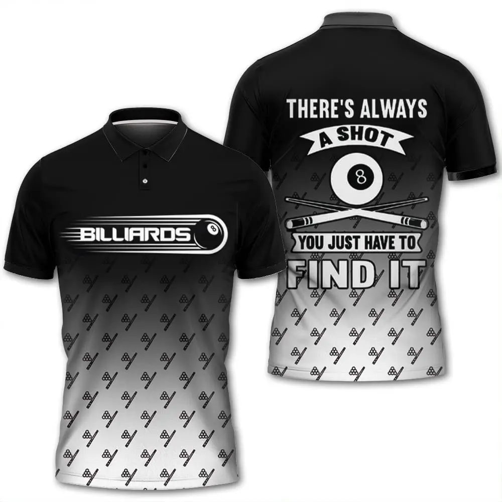 Snooker Pool Billiards Shirt 8 Ball - Mens Polo Shirts for Playing Pool Shirts for Men Billiards Tshirts Series 02