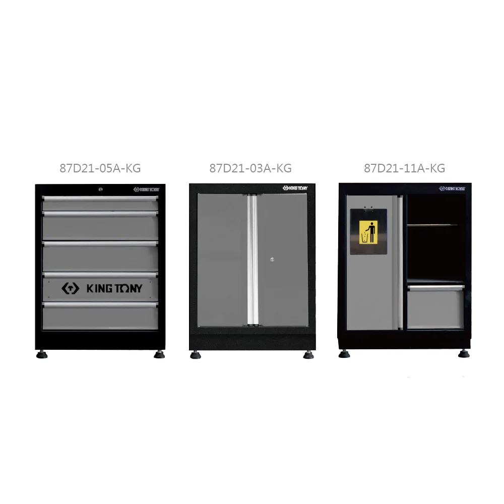 KING TONY Garage Series Storage Combination Tools Cabinet (black & gray) Metal Tool Cabinet 87D21X03A-G