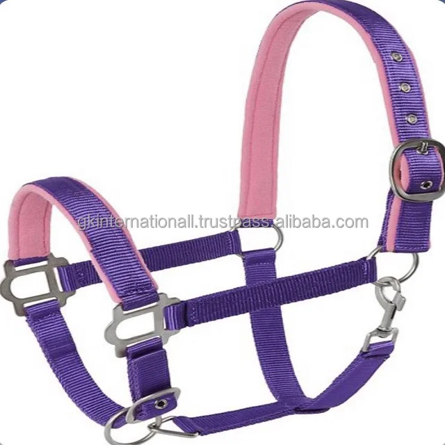 Custom Design Double Ply Soft Padded Nylon Horse Halter extra comfort Durable Stitched Wholesale Price Nylon Horse Halter
