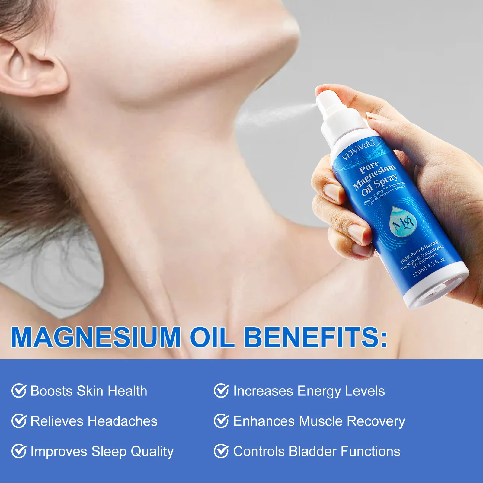 120Ml 4.2 Fl.Oz High Concentration Topical Genuine Zechstein Magnesium Chloride Topical Magnesium Pure Magnesium Oil Spray