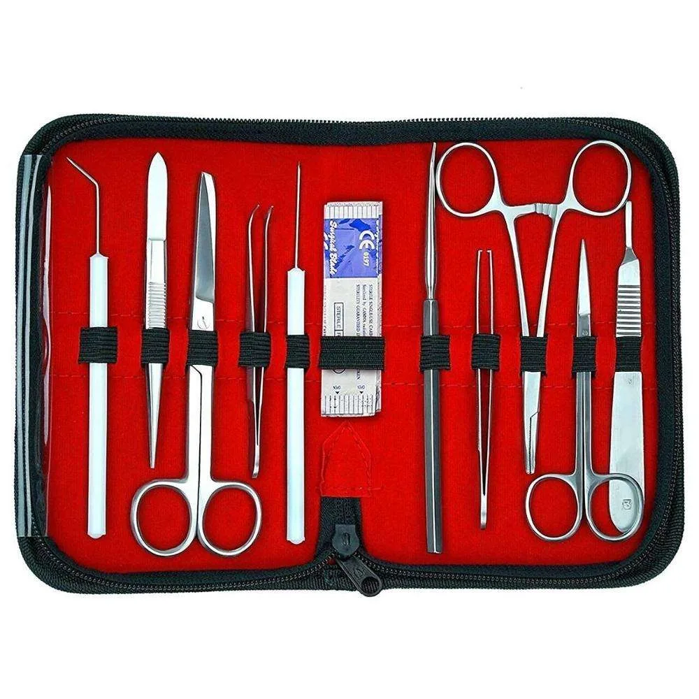 Advanced Dissection Kit For Anatomy Biology Medical Student Kit With Scalpel Knife Handle - 11 Blades - Case - Lab Veter