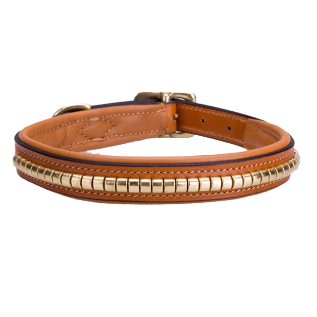 Leather Dog Collar Luxury Hot Sale Premium Quality Handmade With Soft Padded And Conchos & Spike Studs Decoration Manufacturer