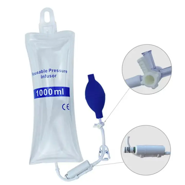 Medical Manual Pressure Infusion Bags with Pressure Indicator Coated Nylon Pressurse Infusion Bag