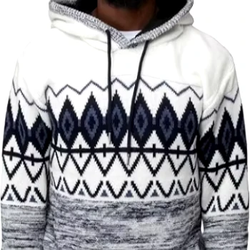 2024 Autumn Winter Breathable Men Knitted Hooded Sweaters Long Sleeve Solid Color Pullovers Fashion Male Warm Knitwear Casual