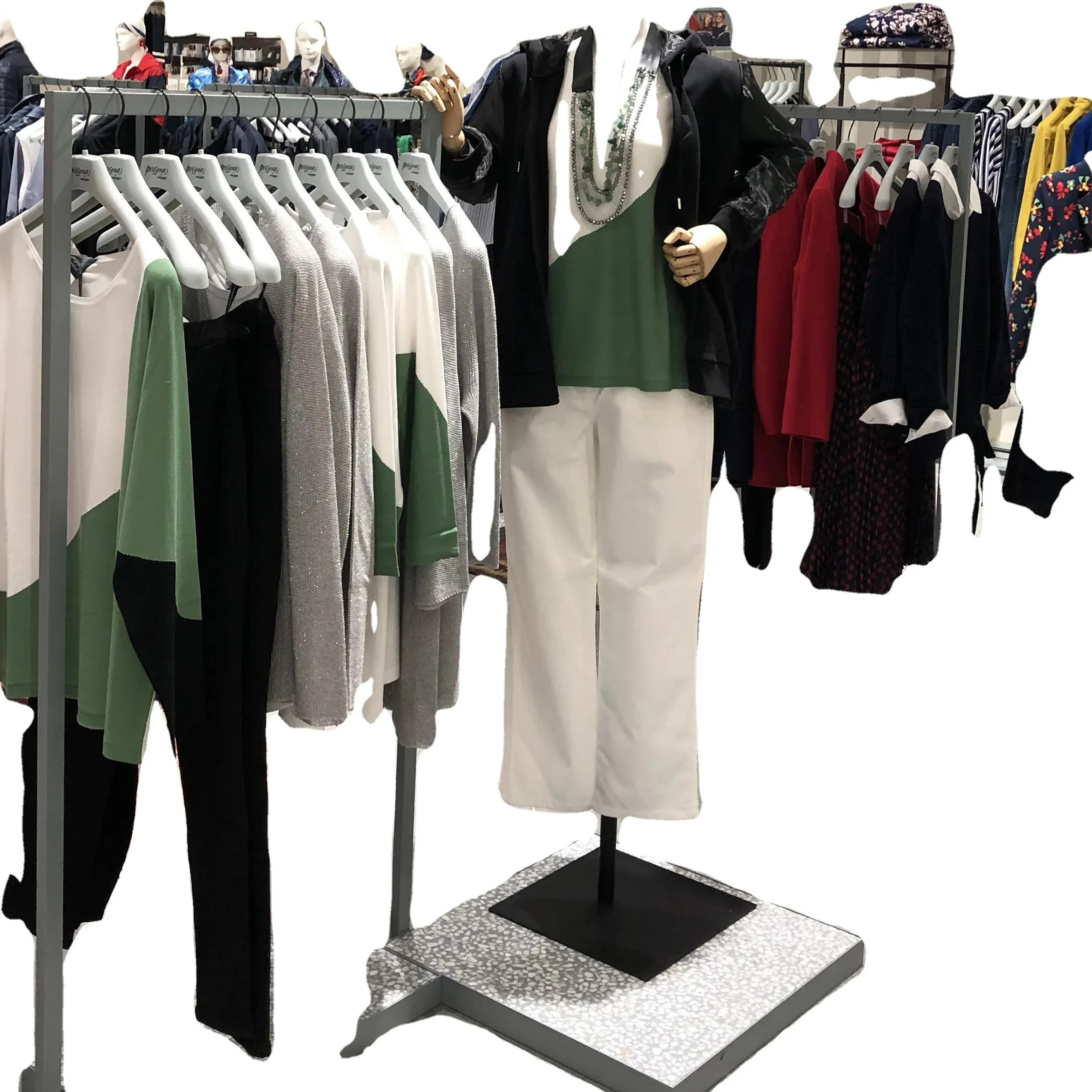 Luxury Store Interior Shelf Decoration Retail Wall Mounted Clothing Stand Display Product Display Stand Hanging System Checkout