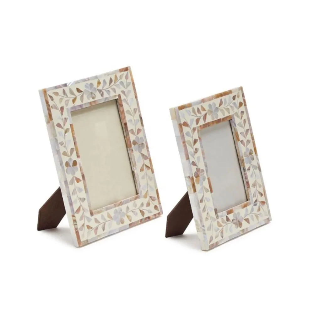 Luxury Mother Of Pearl Photo Frames Specific Designs Decorative Accent In Home Wholesale Vietnam Handicraft