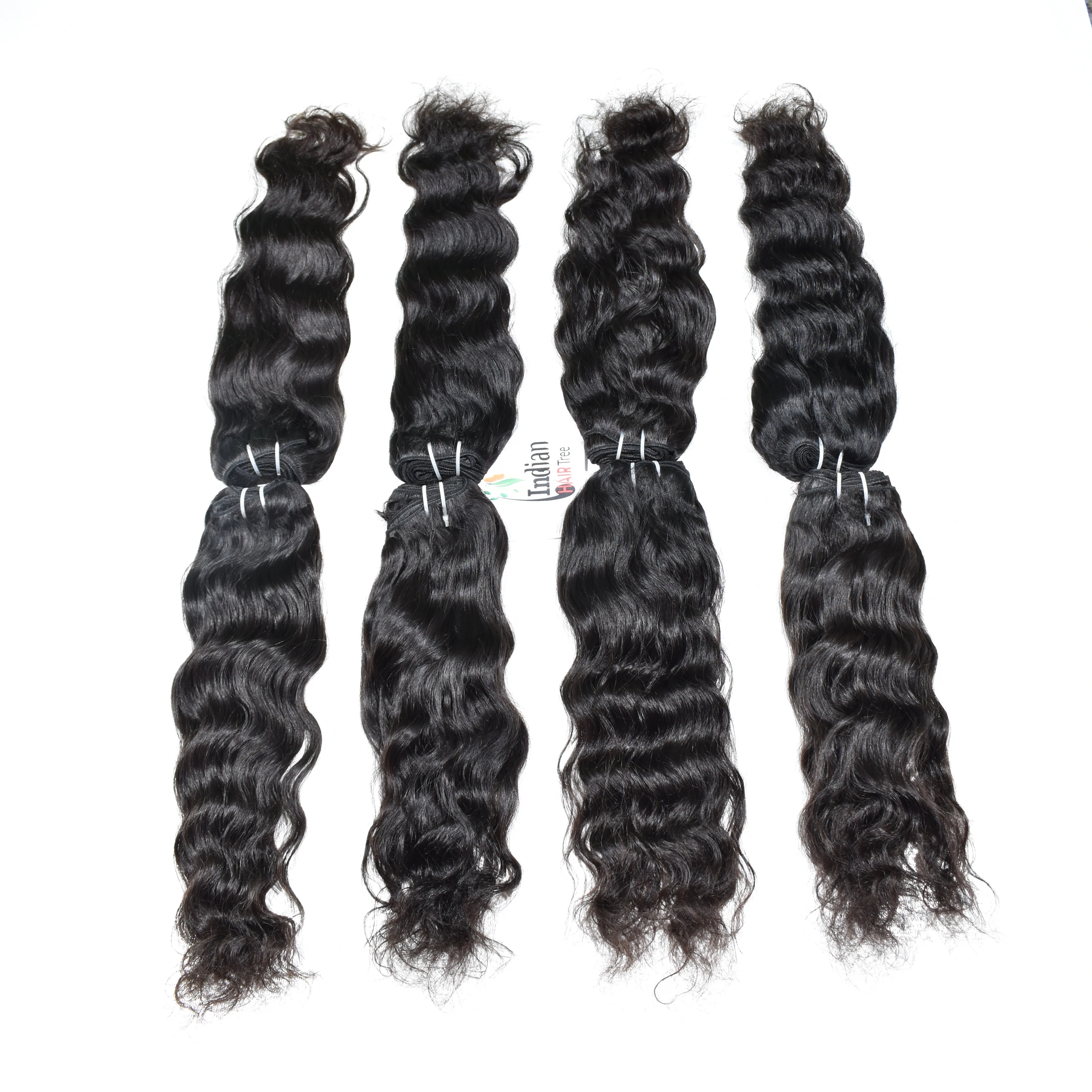 100% Wavy raw wholesale manufactures hair virgin weaving human hair bundles raw chip natural color indian temple human hair