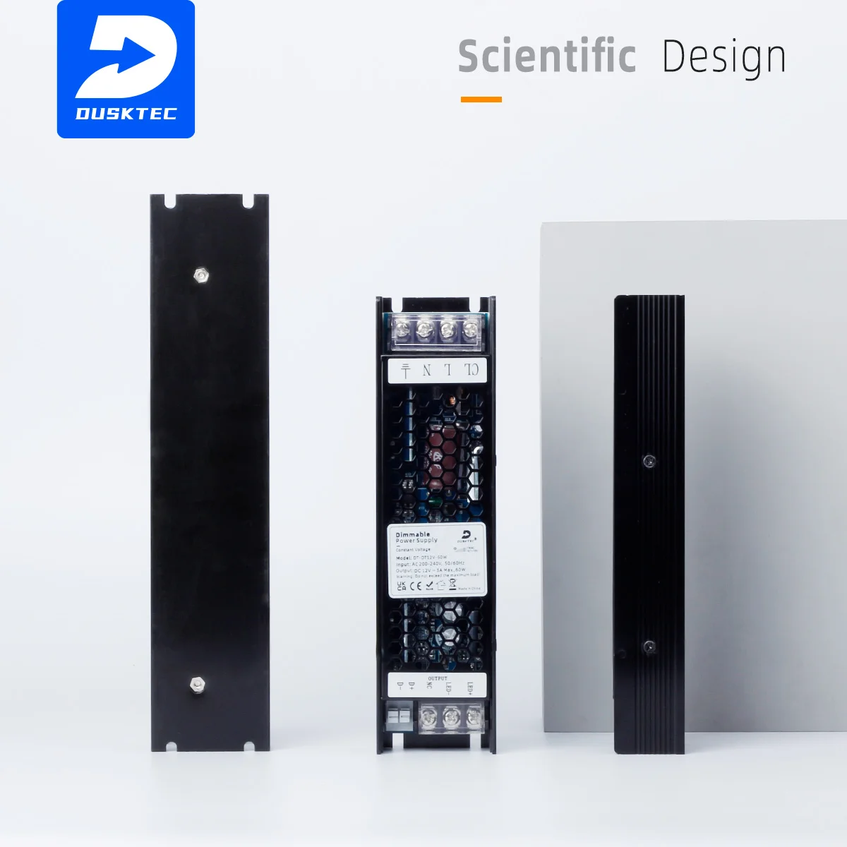 DUSKTEC Linear 60-300 Watt AC Input 220 230 240 Volt to Output 12V 24VDC Variable Dimming Dimmable Switching Power Supply