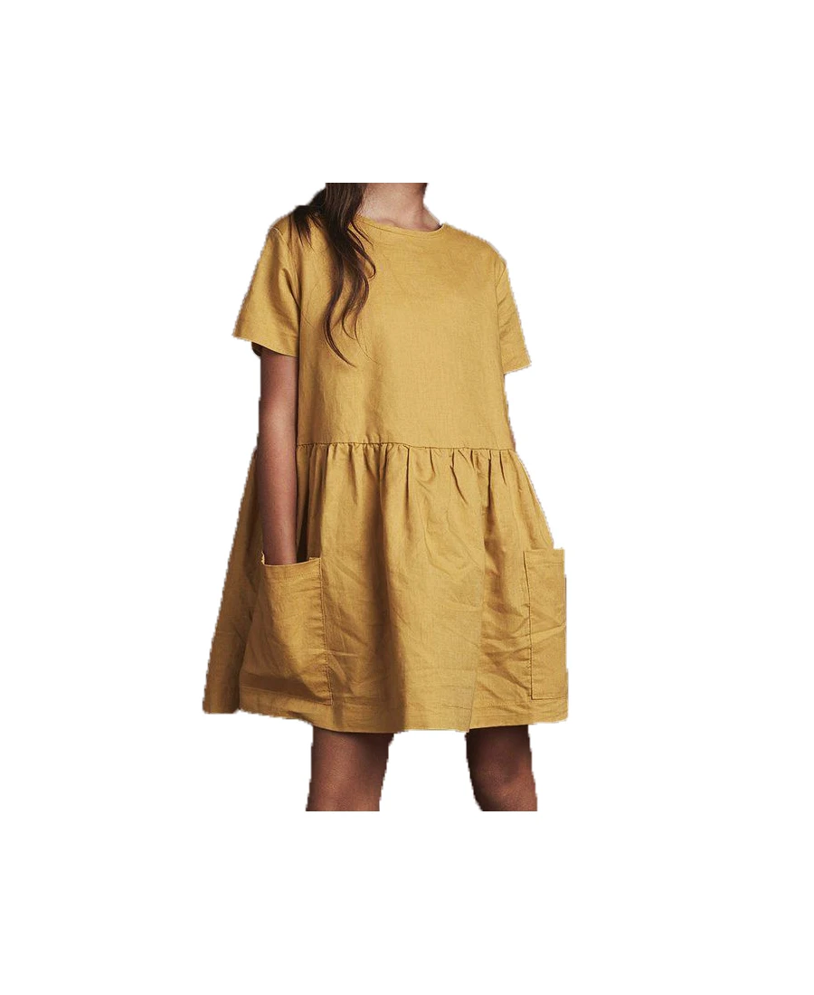 2022 Children Linen Dress Baby Linen Dresses Toddler Dress Made With 100% Linen By Zed Aar Export
