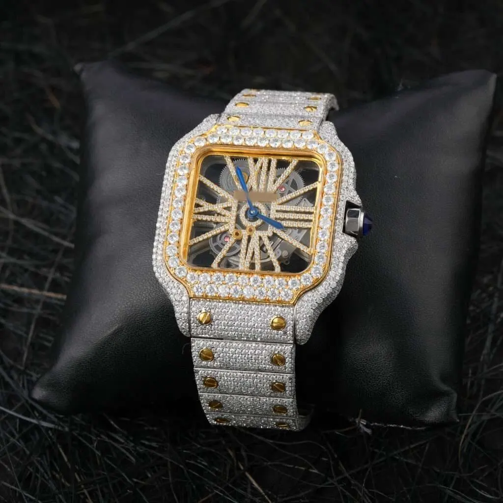 New Iced Out Tester Pass VVS Diamond Watch Luxury Silver Original Hip Hop Men Moissanite Diamond Mechanical Watches