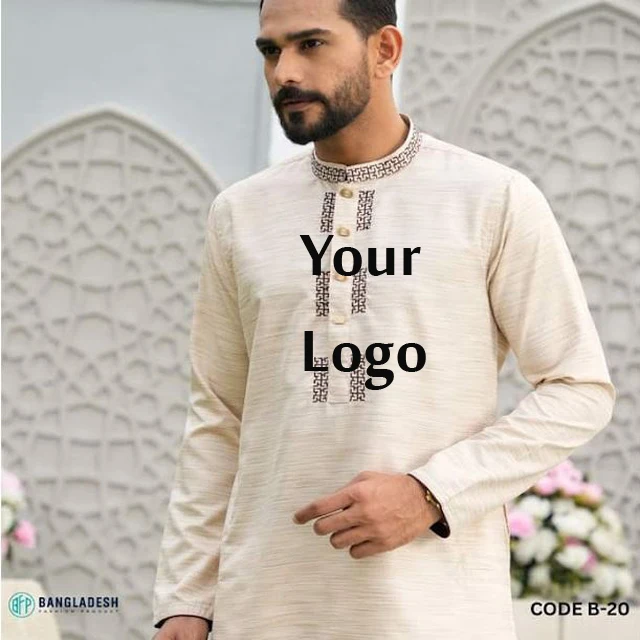 wholesale bronzing stand collar pakistani panjabi for men causal long sleeve dashiki shirt men muslim From Bangladesh