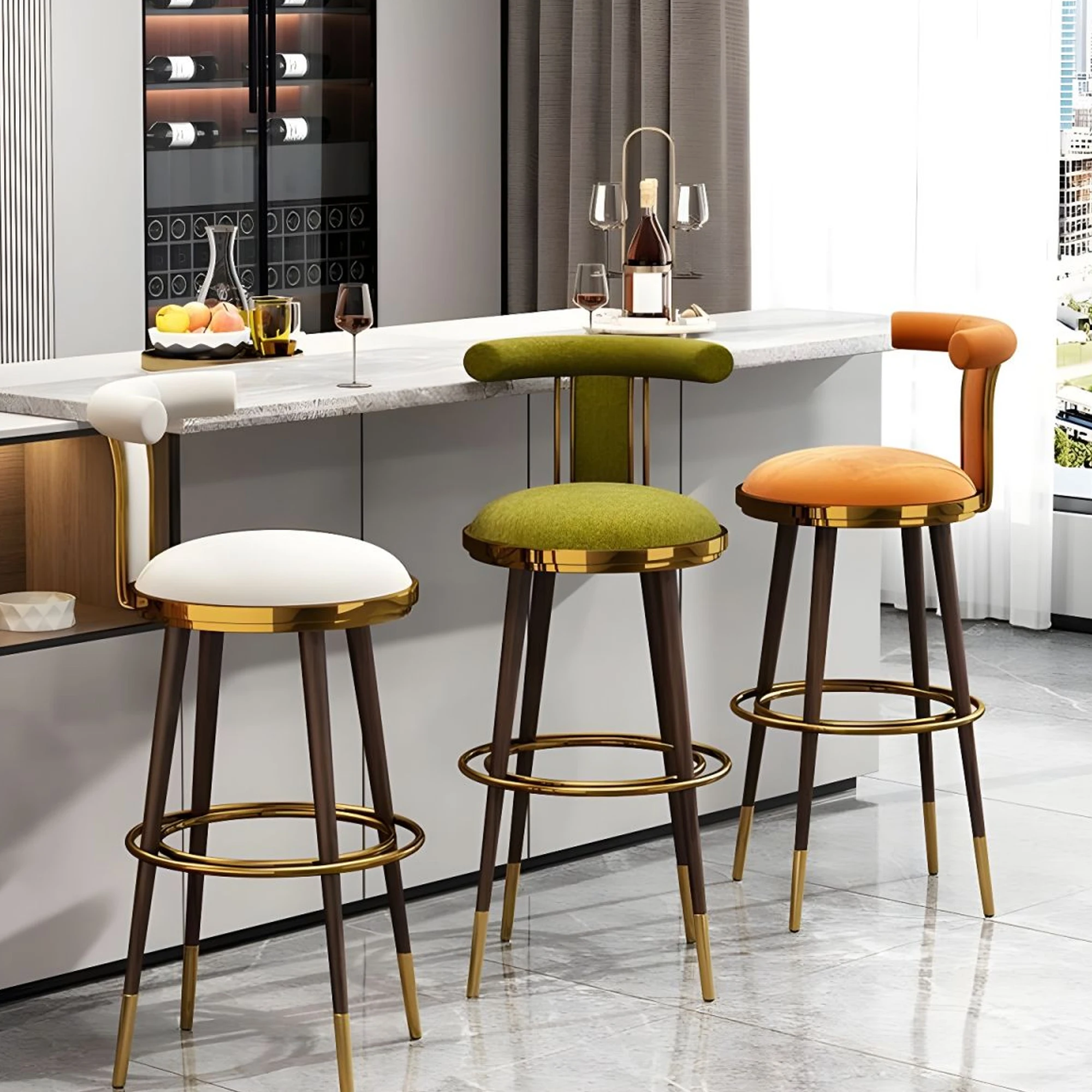 Bar Stool Furniture Restaurant Bar Chair Kitchen Coffee Shop-Amin