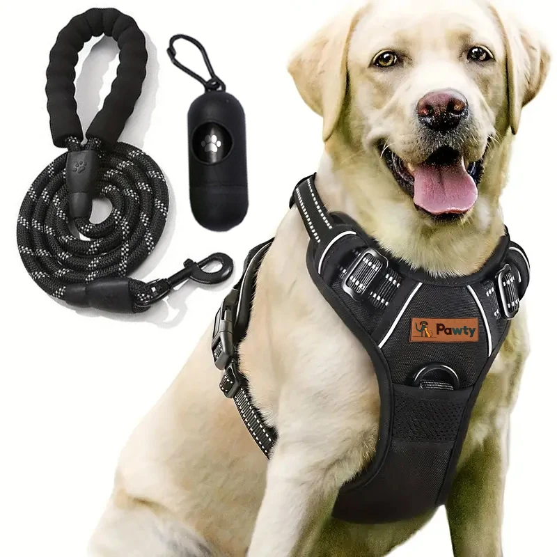 Custom oem logo luxury pet dog accessories products supplie retractable dog collar leash wire training harness set for dogs