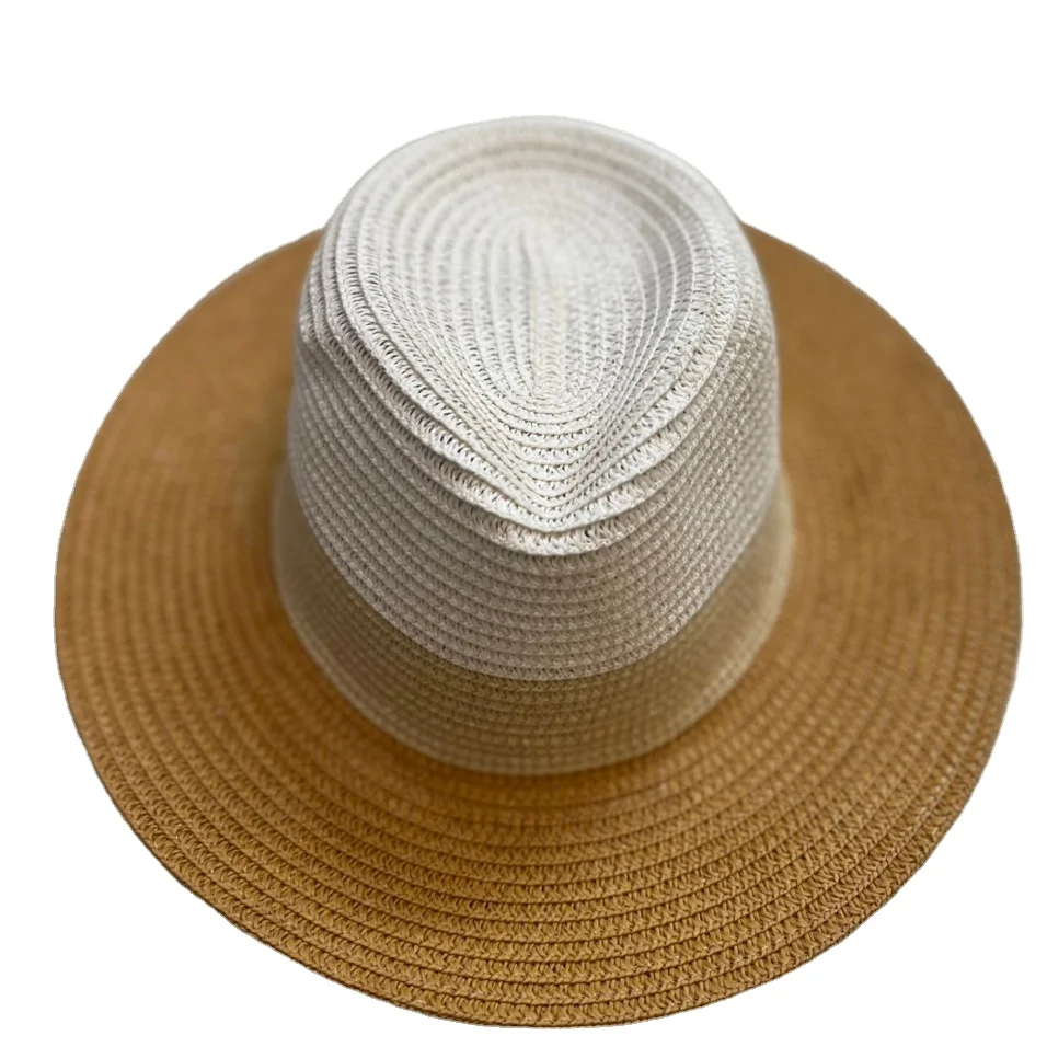 Best selling Straw Hat Style With Pattern Wholesale summer wide brim sun hat straw