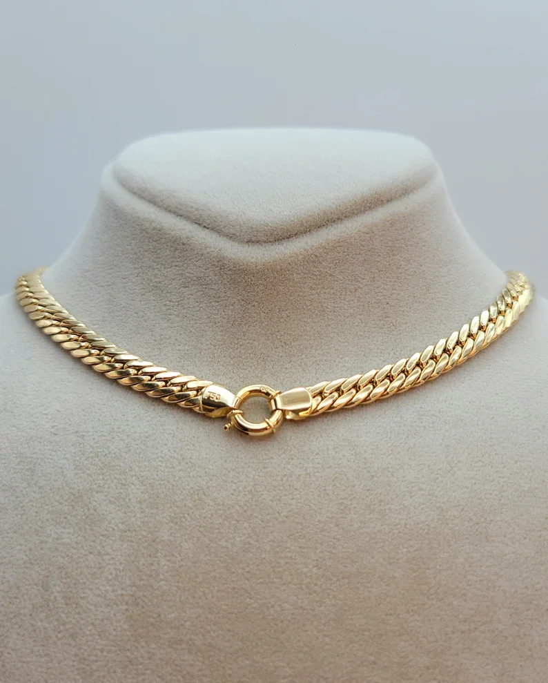 Цепочка из чистого 18-каратного золота в стиле хип-хоп 70 мм 16 дюймов 19 5