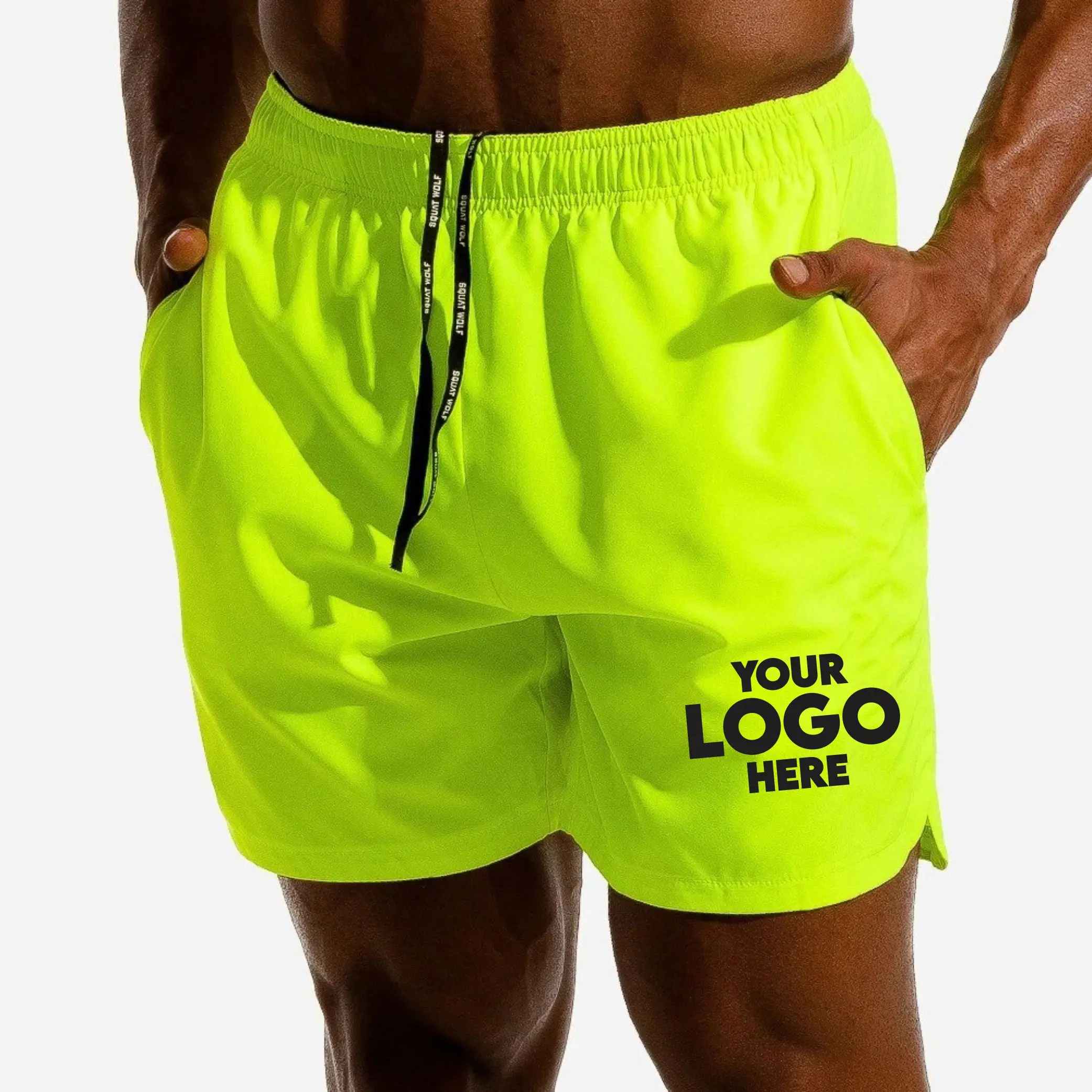 Essentials Custom Logo Fleece Cotton Heather Grey Gym Jogger Shorts High Waist Athletic French Terry Workout Sweat Short