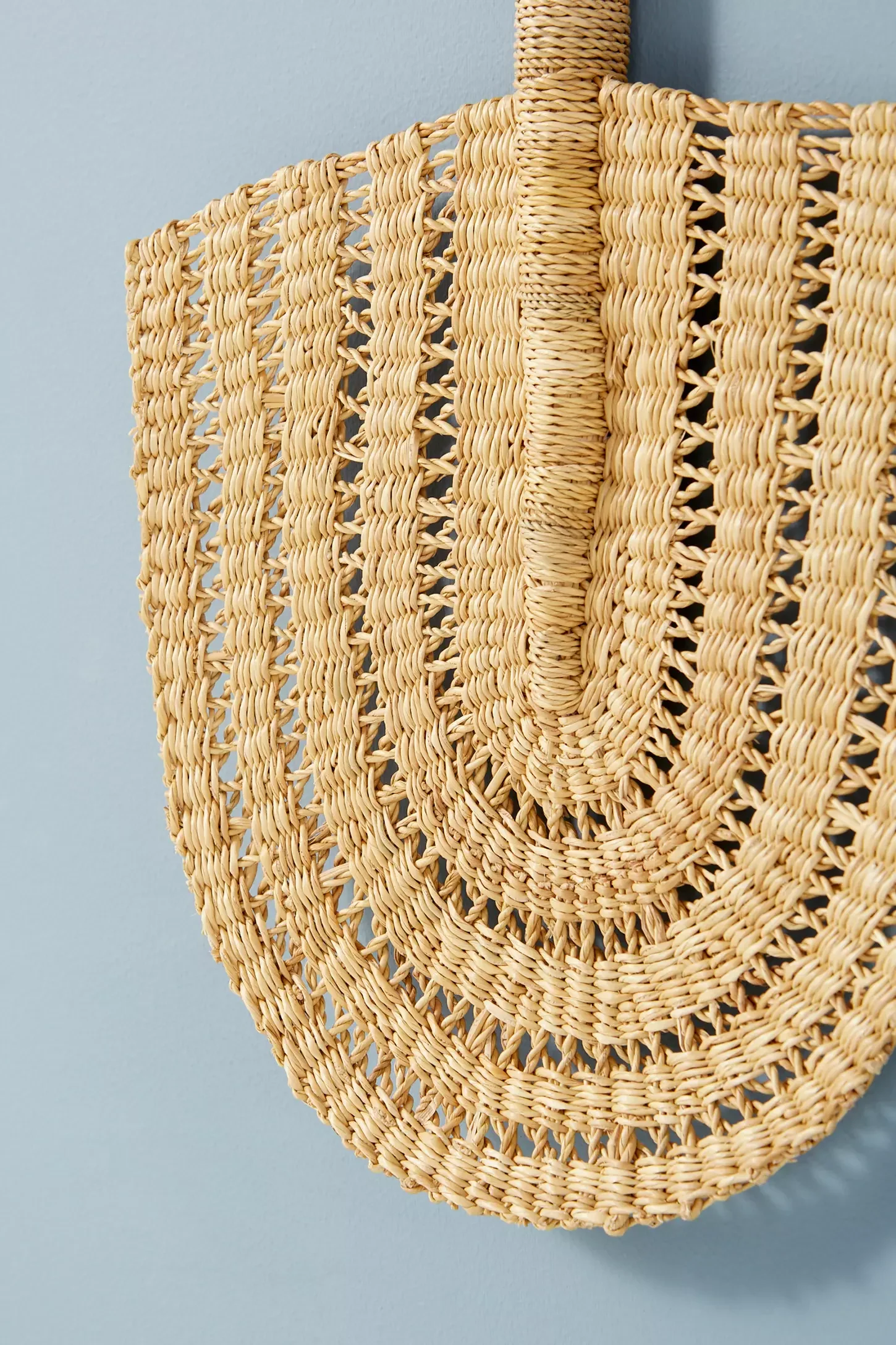 Simple Design Seagrass Hand Fan Woven Boho Wall Fan Wicker Seagrass Wall Art Decorative Accents Rustic Gifts For Housewarming